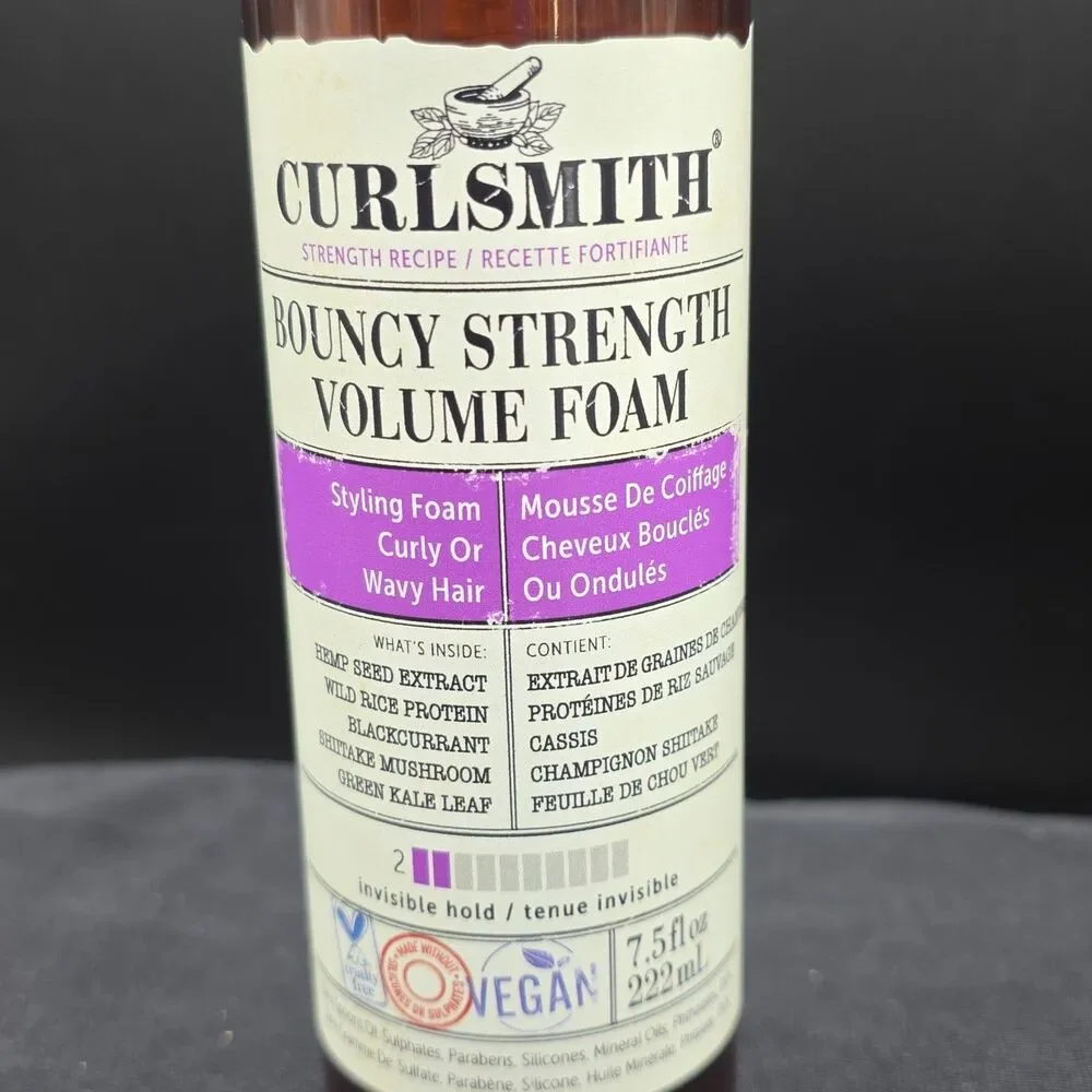 CURLSMITH Bouncy Strength Volume Foam Styling Foam 7.5 Oz NEW Vegan Cruelty Free